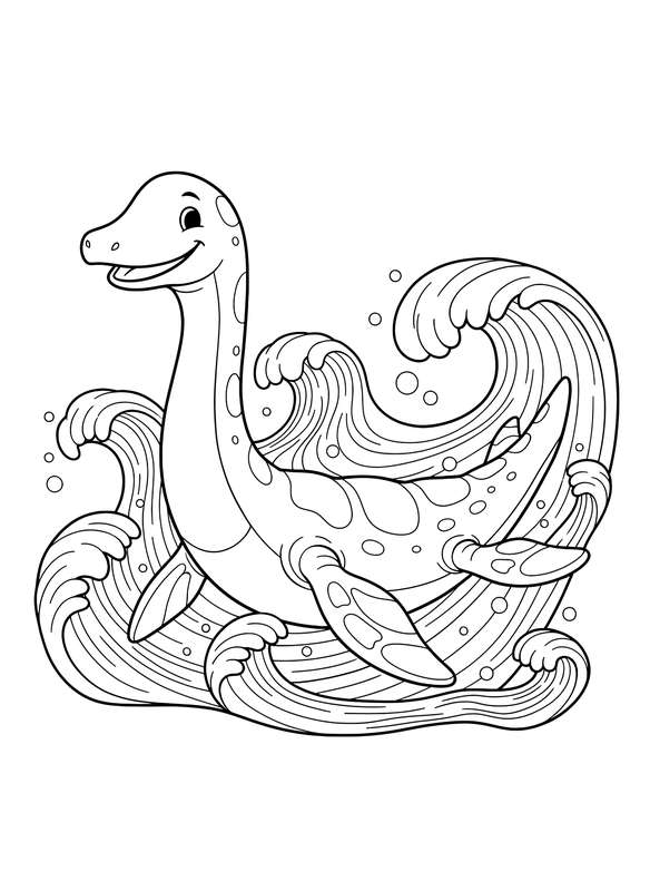 Calm Ocean Plesiosaur Swim