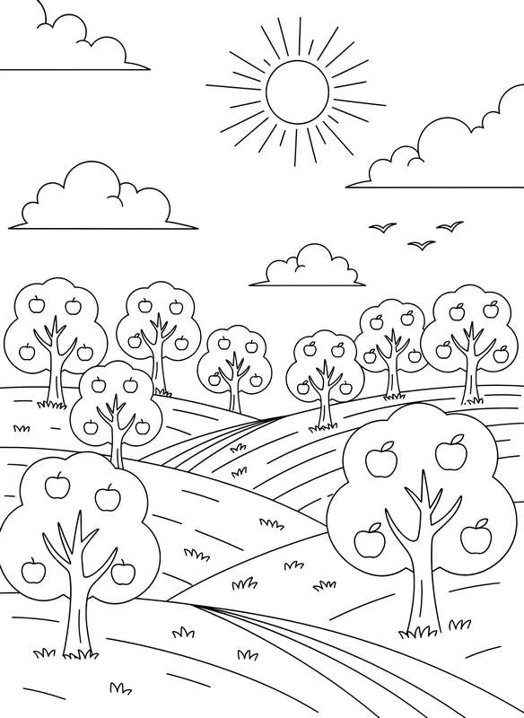 Gentle Apple Orchard Landscape