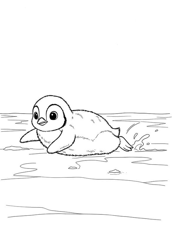 Baby Penguin's First Slide