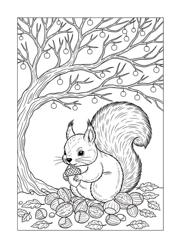 Busy Squirrel's Winter Stash