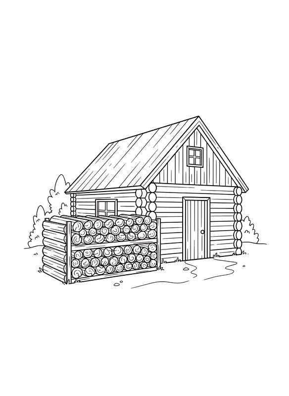 Cabin Comfort: Stacked Firewood Ready