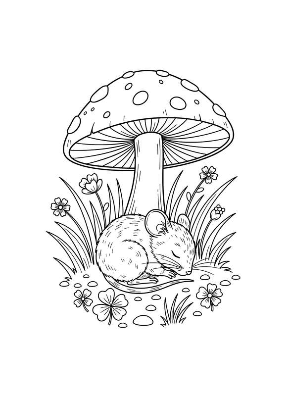 Little Mouse's Mushroom Nap