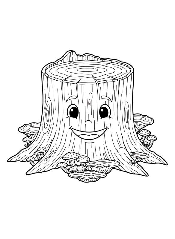 Smiling Stump's Fungal Friends