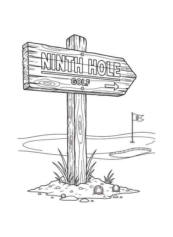 Hole Nine Direction Sign