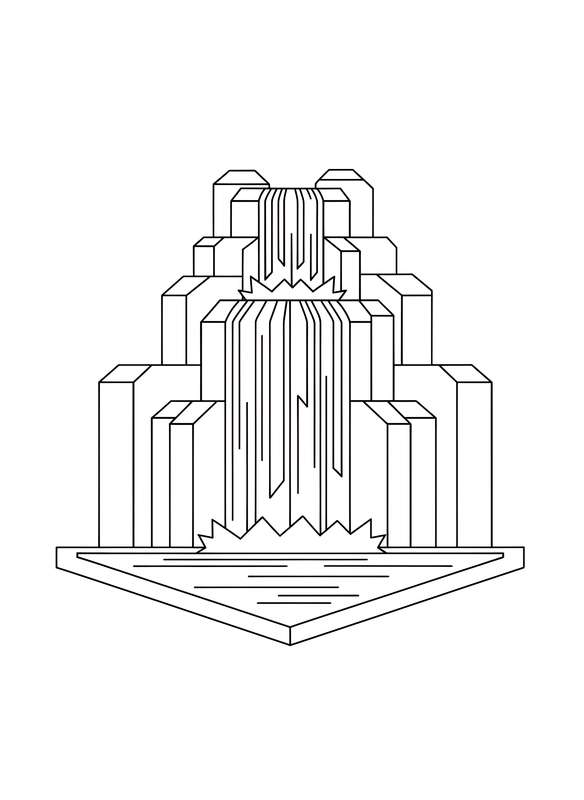 Blocky Waterfall Cascade