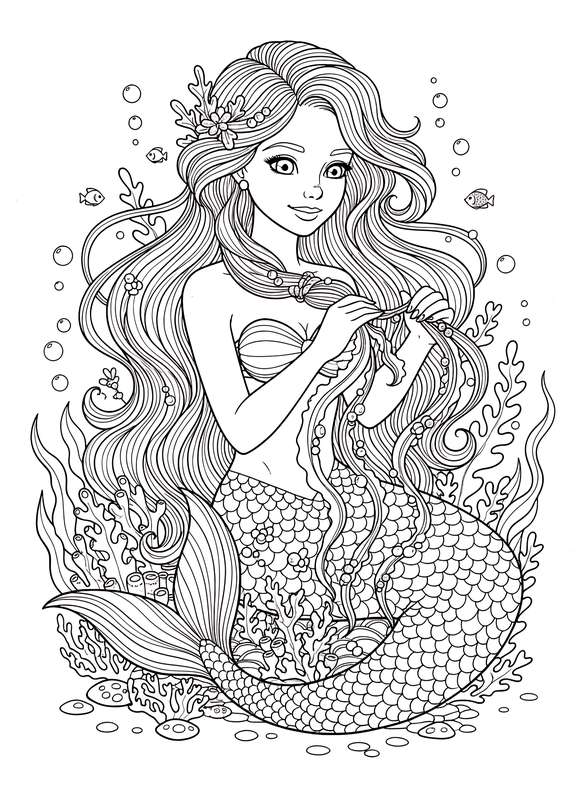 34 Free Mermaid Coloring Pages