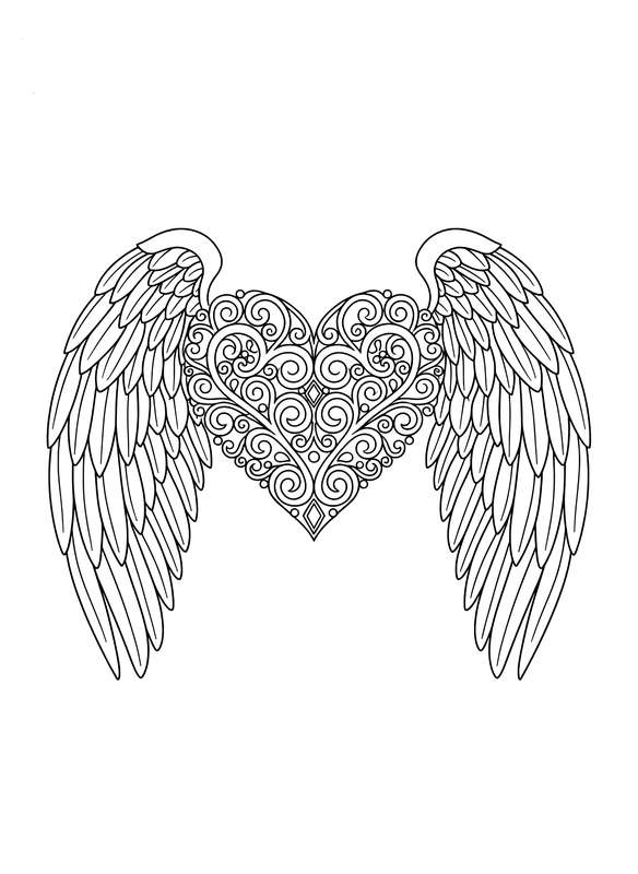 Ornate Angelic Heart Crest