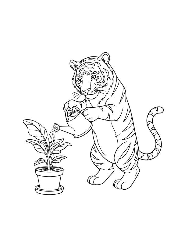 Gardening Tiger's Green Thumb