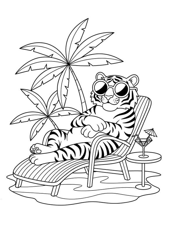 Totally Chill Tiger Lounging