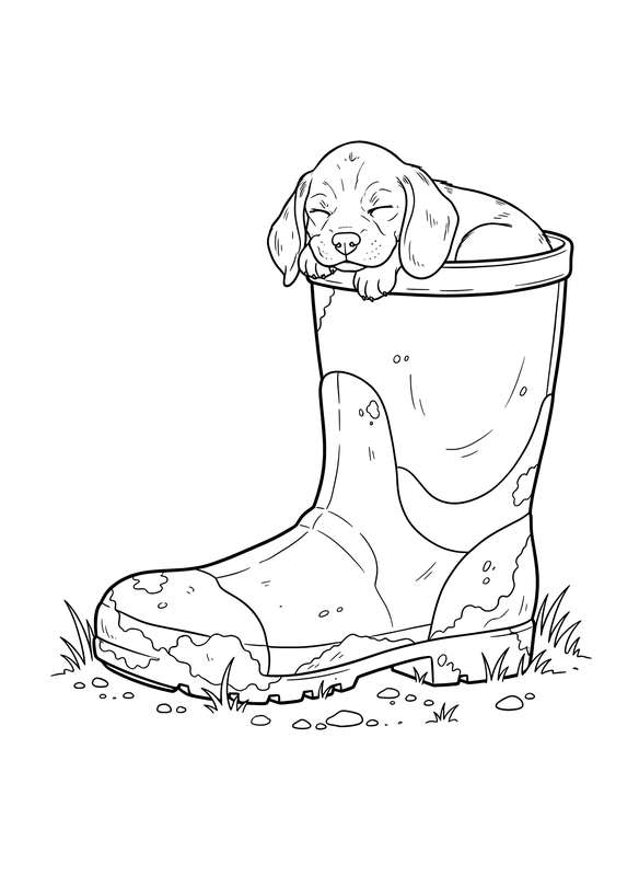 Beagle Slumber in a Boot