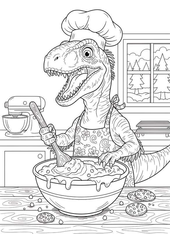 Velociraptor's Sweet Kitchen Chaos