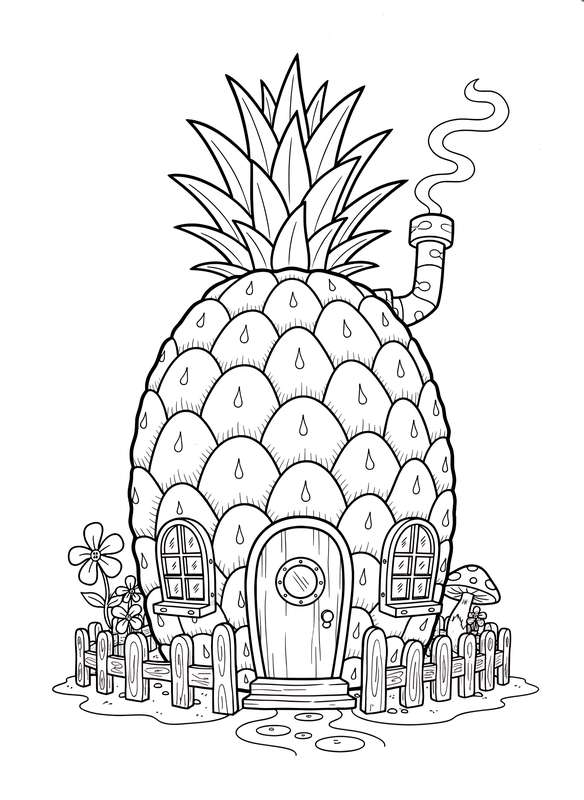 Iconic Pineapple House Outline