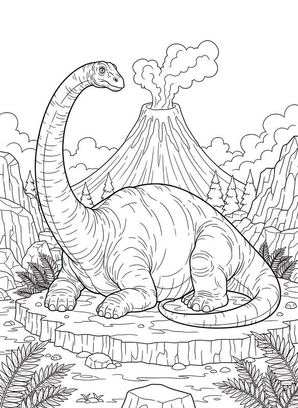 Apatosaurus and Smoky Volcano