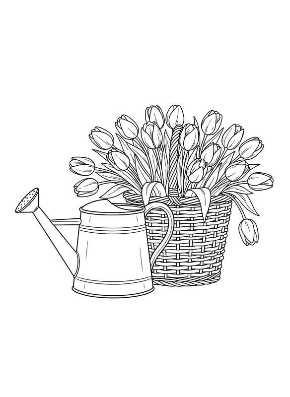 Harvest Basket of Tulips