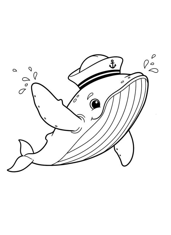Salty Sailor Whale Waves Hello