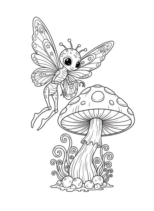 Butterfly Alien & Giant Fungi