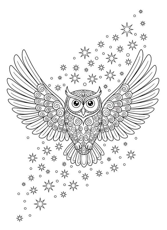 Celestial Owl in Flight