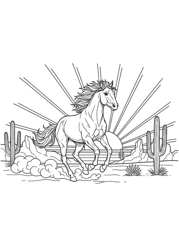 Mustang Flight into Sunset