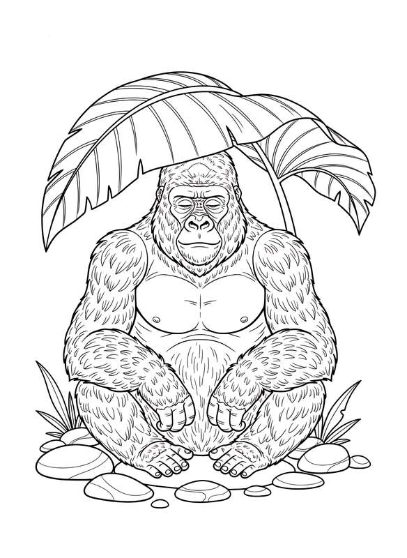 Peaceful Guardian: Wise Gorilla's Rest