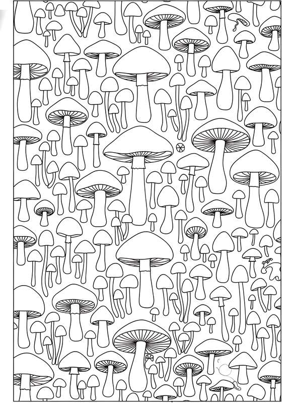 Abstract Mushroom Silhouette Pattern