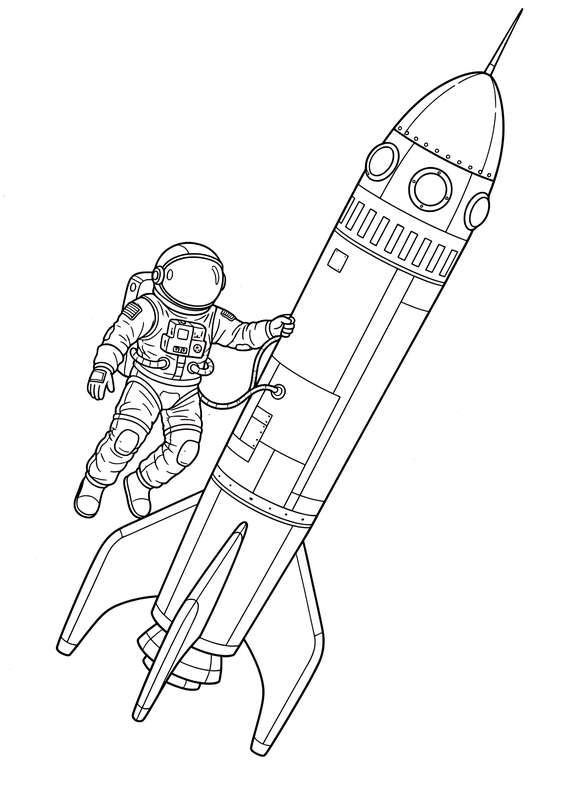 Ready for Flight: Astronaut & Rocket