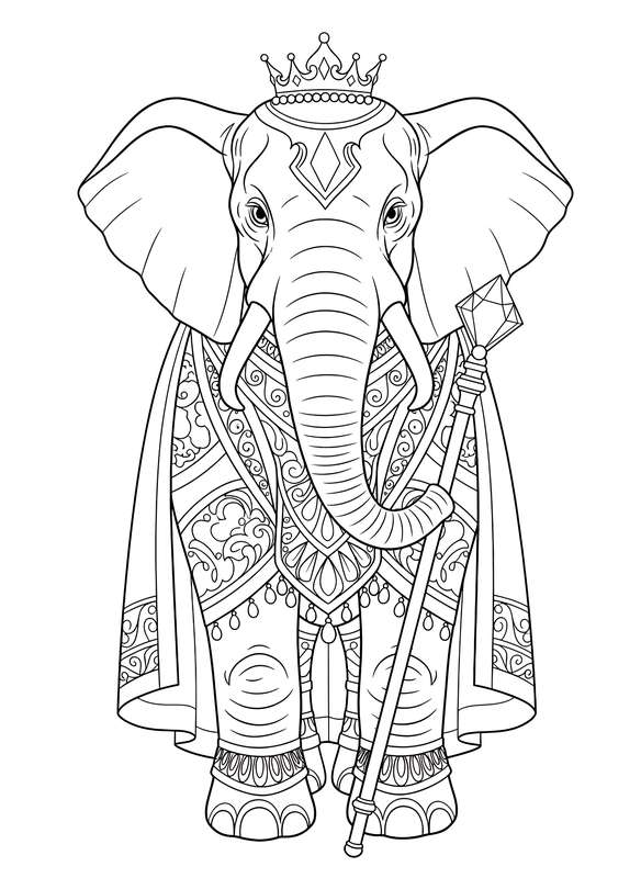 Regal Elephant in His Crown