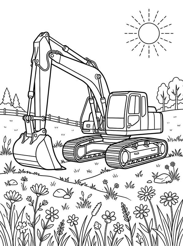 Mighty Excavator in a Meadow of Dreams