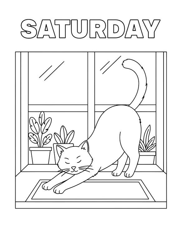 Sun-Soaked Cat Stretch