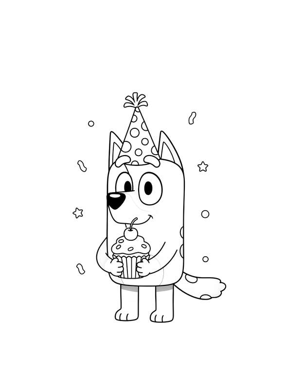 Happy Birthday Bluey with Cupcake!