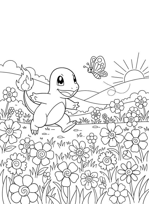 Charmander's Flower Chase