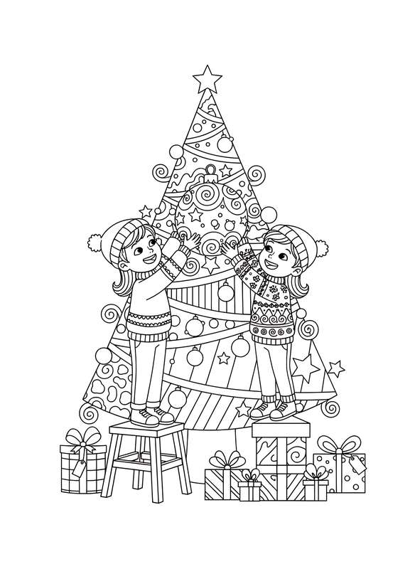 Hanging the Big Tree Ornament