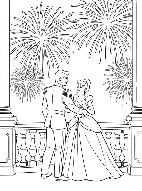 Midnight Magic: Palace Balcony Fireworks