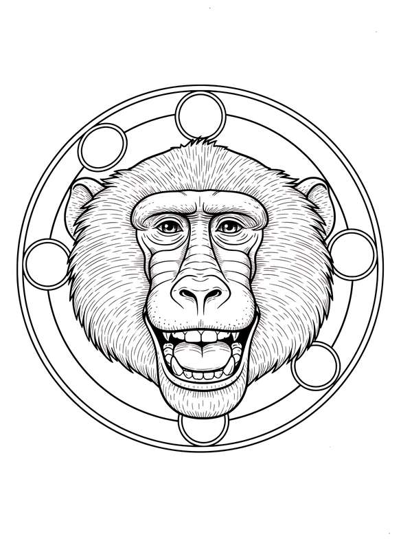 Baboon Grin: Circles of Fun Closeup