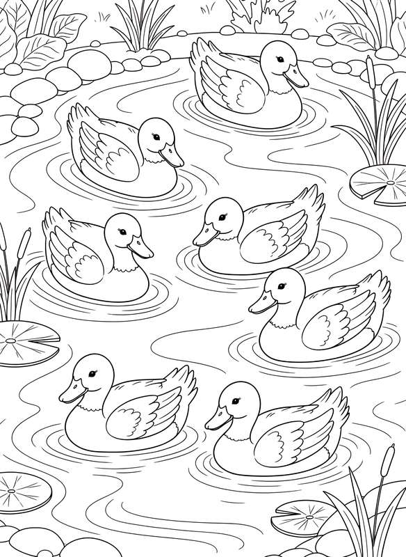 Calm Ducks on the Pond