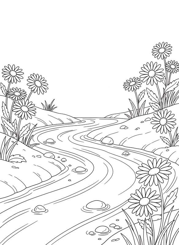 Daisies Beside the Slow, Clear Stream