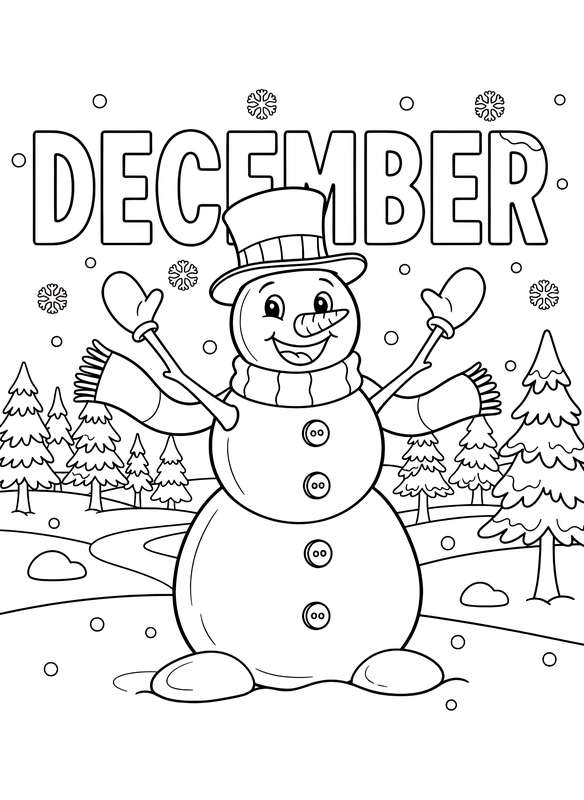 Waving Snowman's Snowy December Park