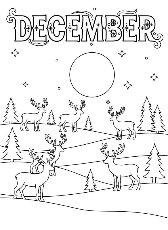 Silent Night Reindeer Moon Gaze