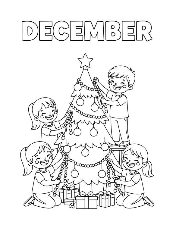 Kids Decorate the Festive Tree