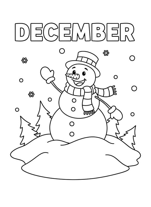 Cheerful Snowman by a Giant Snowbank