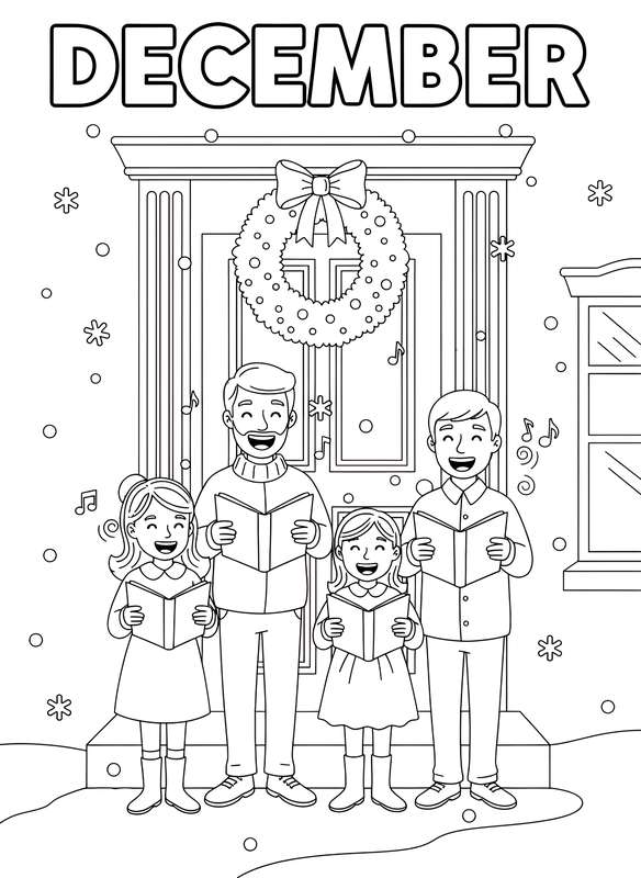 Carolers Singing at the Doorstep