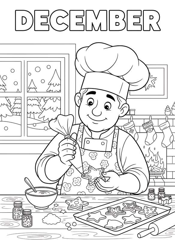 Baker Decorates Holiday Sugar Cookies