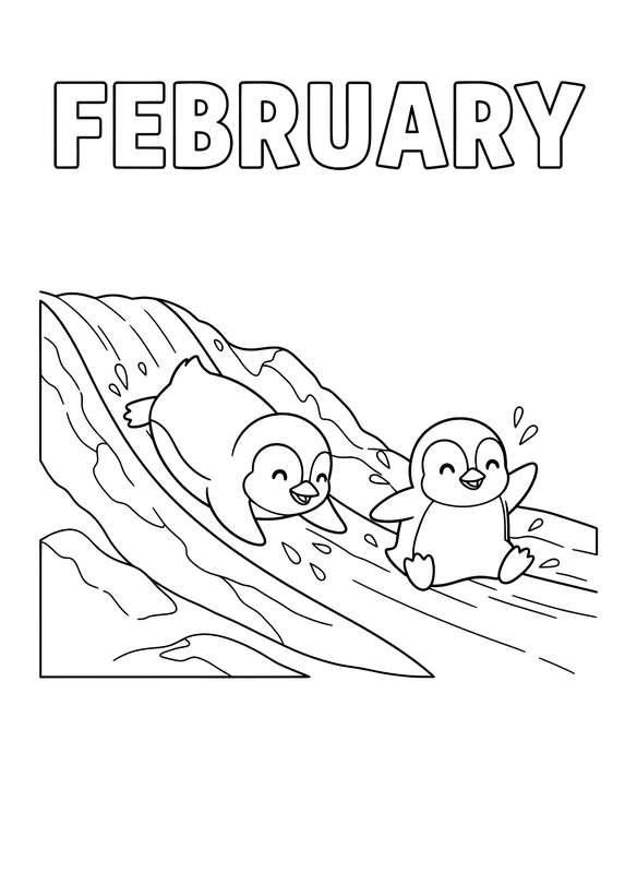 Playful Penguins on Ice