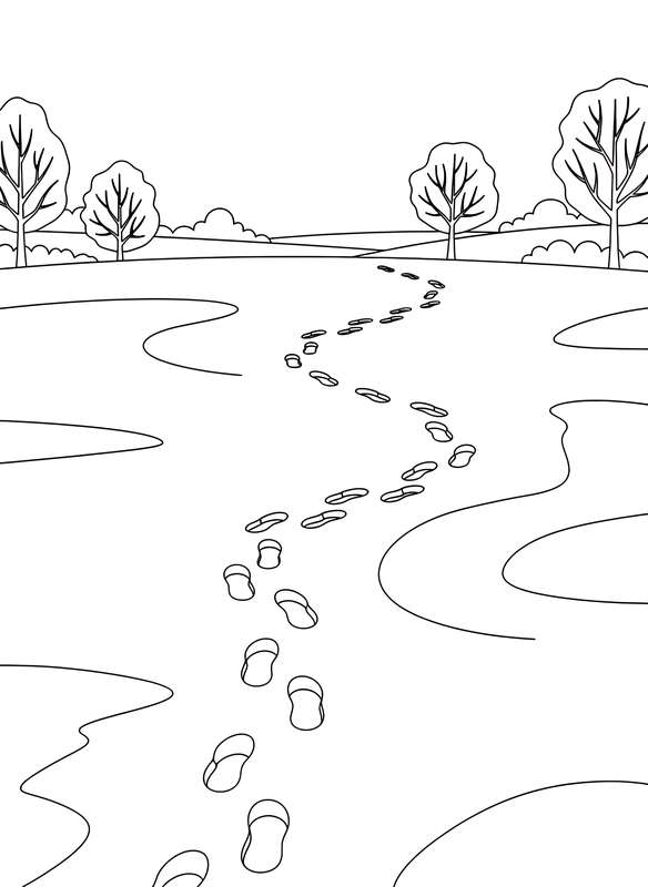 Footprints in Fresh Snow