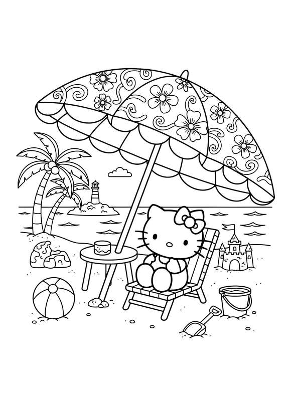 Beach Day Under a Scalloped Shade