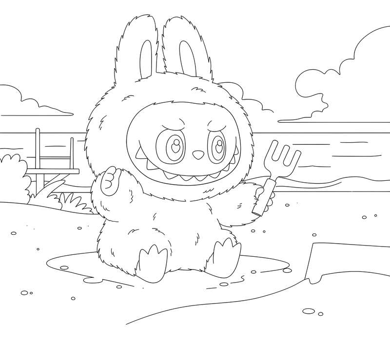 Labubu's Beach Dig Day