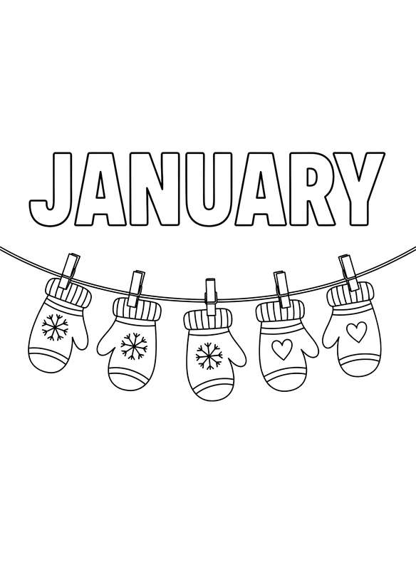 8 Free January Coloring Pages