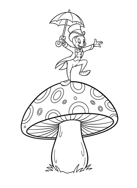 Jiminy Cricket on the Mushroom