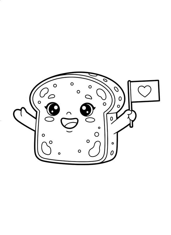 Waving Bread Slice Spreading Joy