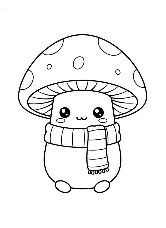 Friendly Forest Mushroom in Scarf