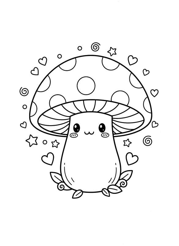 Polka Dot Happy Mushroom